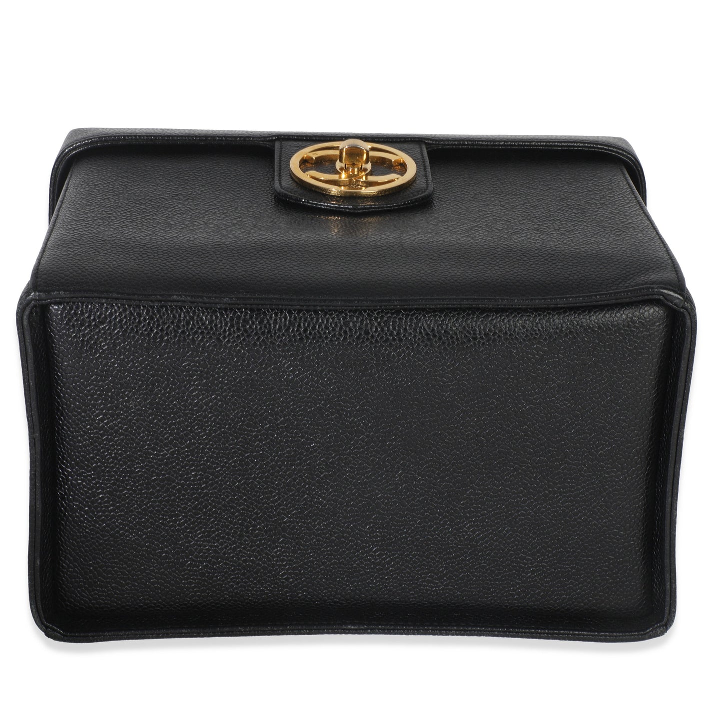 Chanel 24K Vintage Black Caviar Vanity Box Train Case