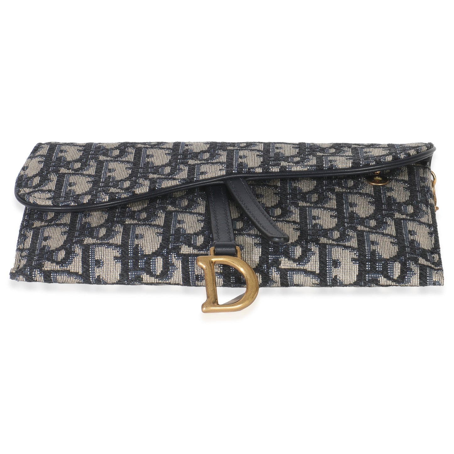 Dior Blue Oblique Canvas Saddle Chain Pouch