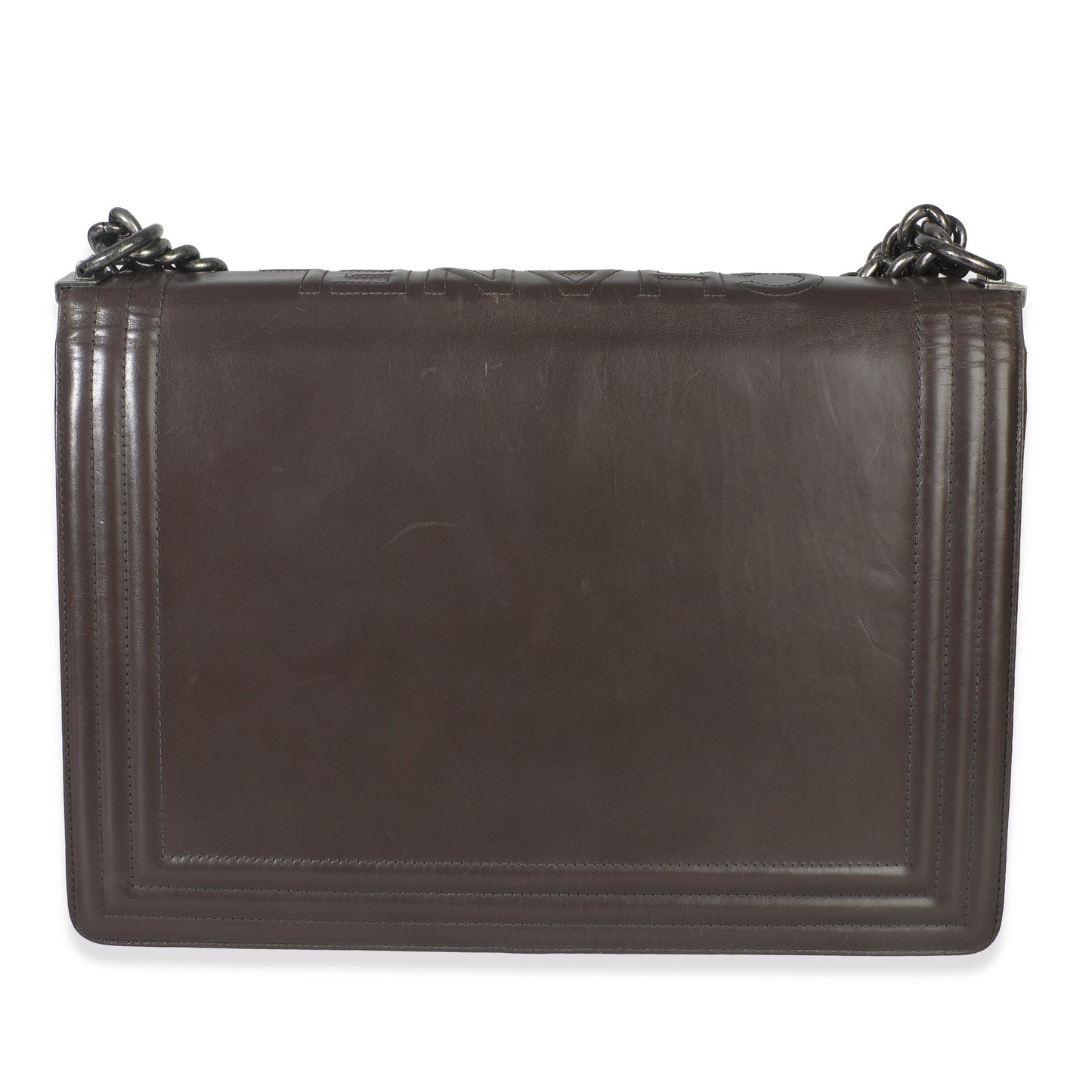 Chanel Dark Grey Smooth Calfskin XL Reverso Boy Bag