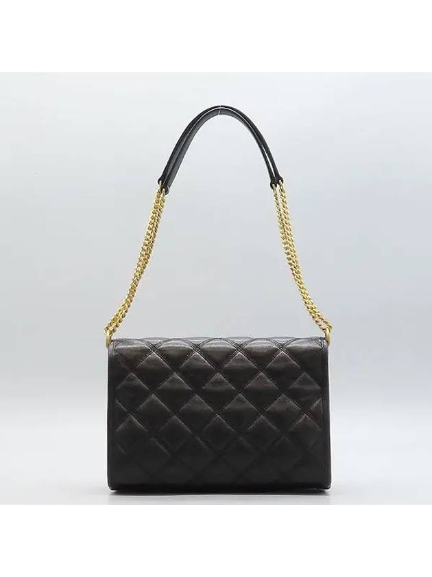 Luxury Saint Laurent Trending 2025 650769 Black leather monogram quilted gold chain mini Becky shoulder bag