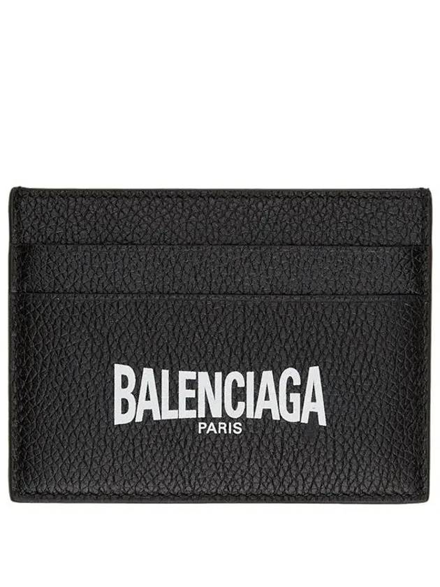 Luxury Balenciaga Trending 2025 Logo Print Card Wallet Black