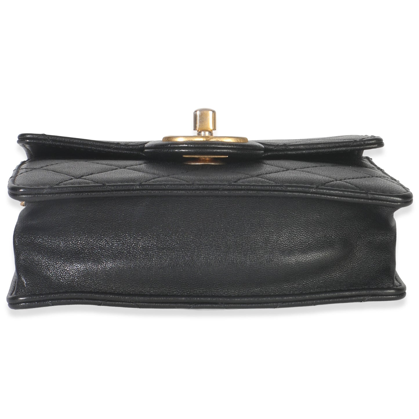 Chanel Black Quilted Goatskin Vertical Chic Pearls Flap Bag