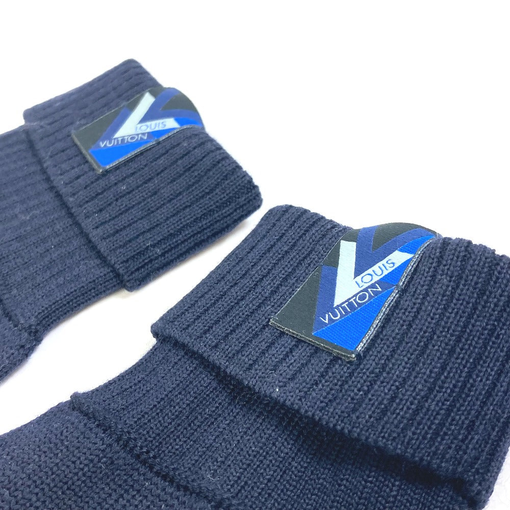 LOUIS VUITTON Glove M70305 wool Navy Gon Triple V mens