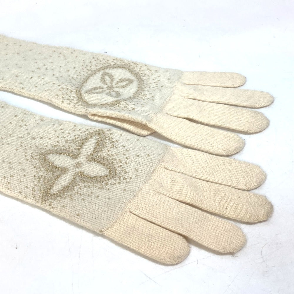 LOUIS VUITTON Glove Cashmere, Acetate Ivorytype logo Gonpoliana glitter LV Women 22âÆâï¿½