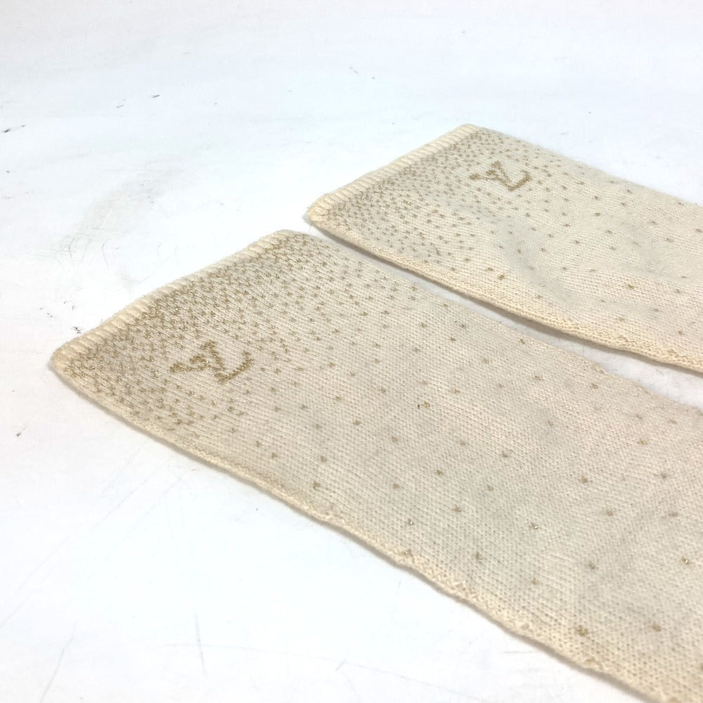 LOUIS VUITTON Glove Cashmere, Acetate Ivorytype logo Gonpoliana glitter LV Women 22âÆâï¿½