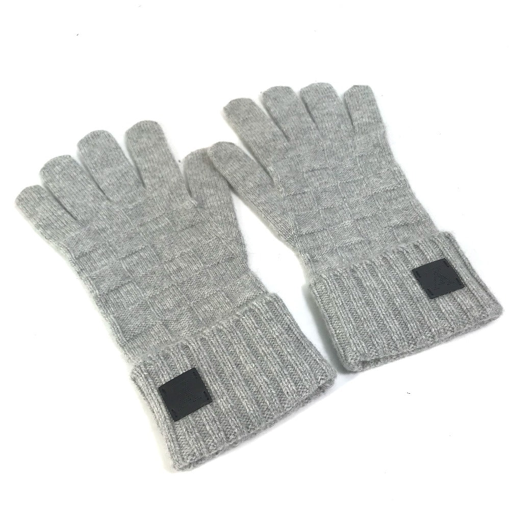 LOUIS VUITTON Glove M72679ï¿½@ cashmere gray Damier Leather Patch Gonhelshinki mens