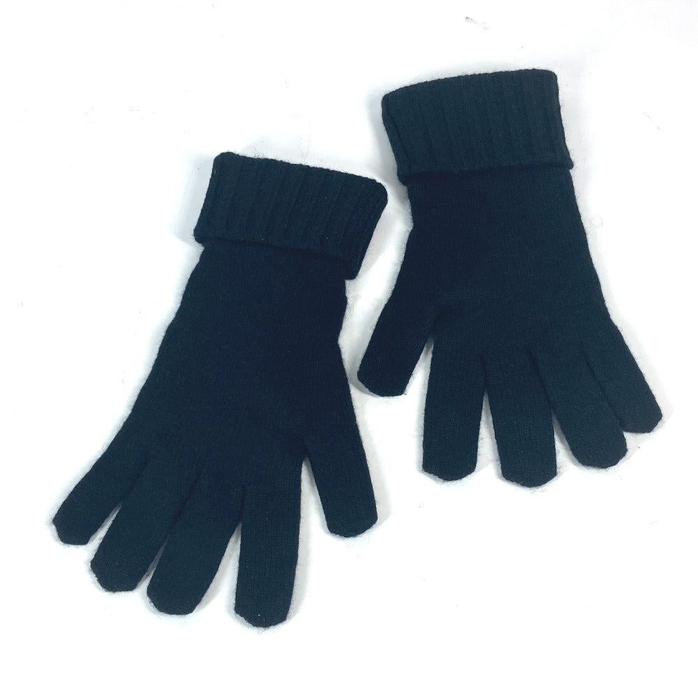 LOUIS VUITTON gloves M72682 cashmere black Leather Patch Leather Tag Gon Helsinki Damier mens