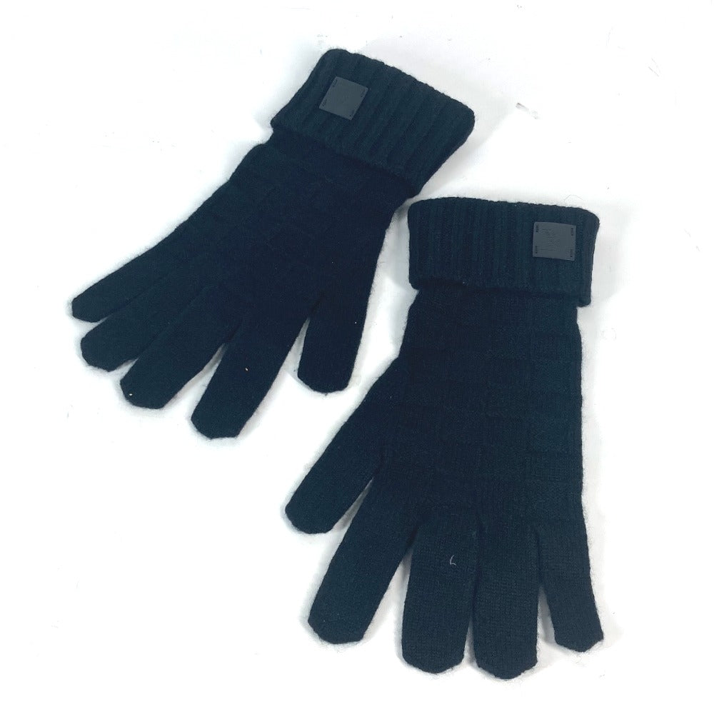 LOUIS VUITTON gloves M72682 cashmere black Leather Patch Leather Tag Gon Helsinki Damier mens