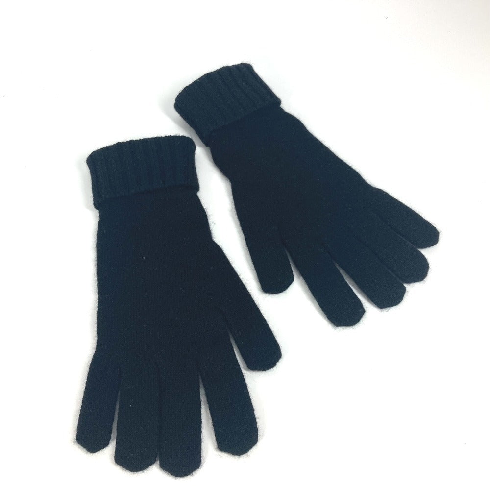 LOUIS VUITTON gloves M72682 cashmere black Leather Patches Gon Helsinki Damier