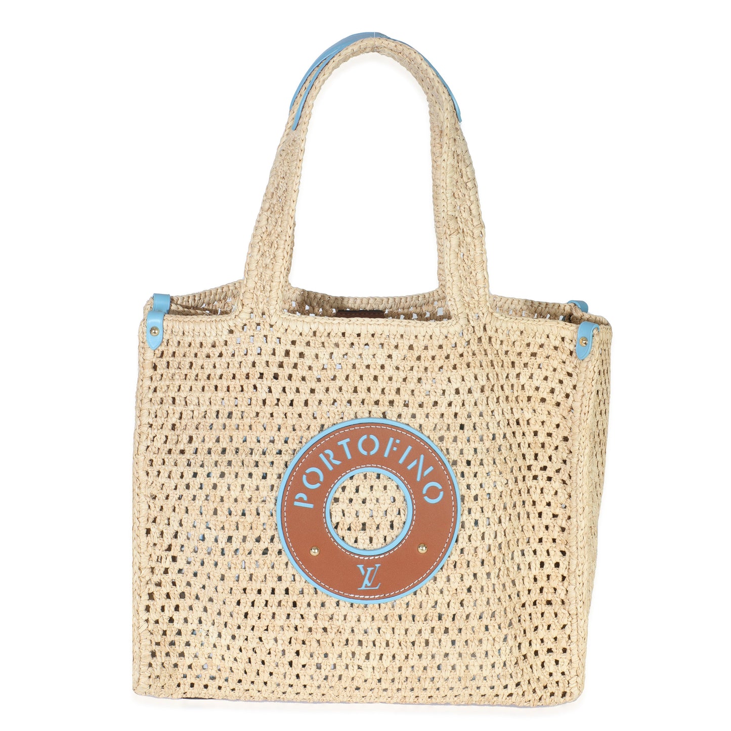 Louis Vuitton Natural Raffia Calfskin Portofino OnTheGo MM