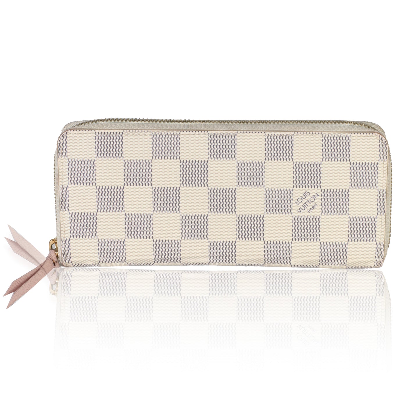 Louis Vuitton Rose Ballerine Damier Azur Canvas Clemence Wallet