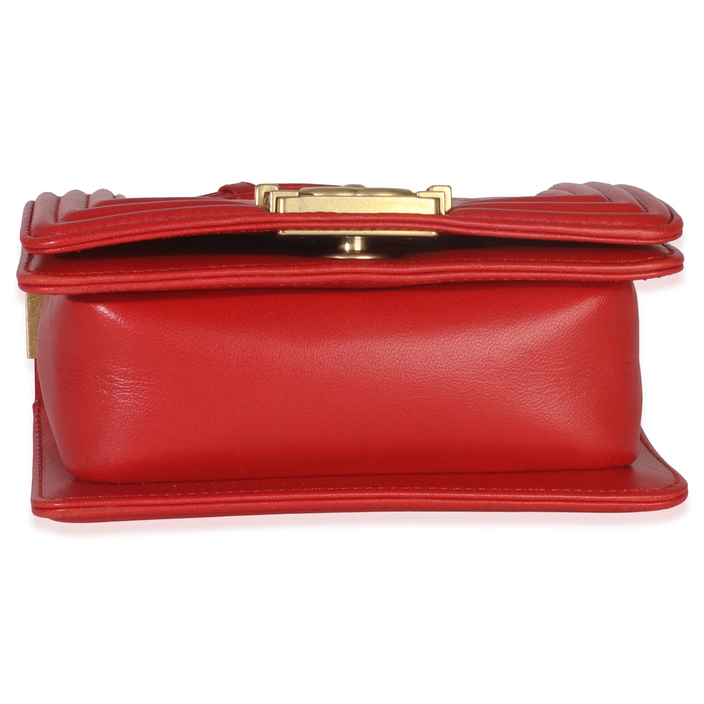 Chanel Red Quilted Lambskin Mini Boy Bag