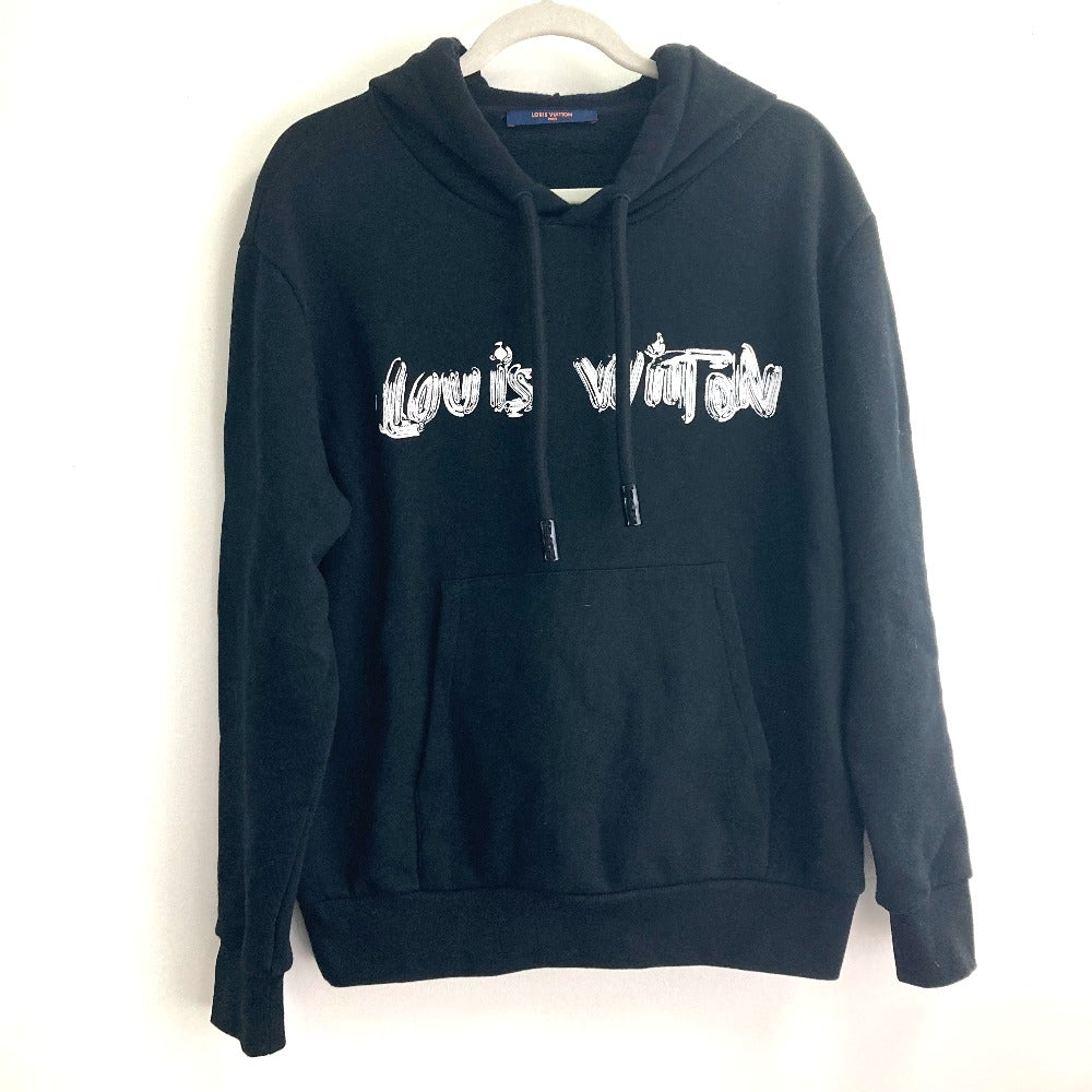 LOUIS VUITTON Hoodie 1A9SVR cotton black Logo print Graphic hoodie mens M