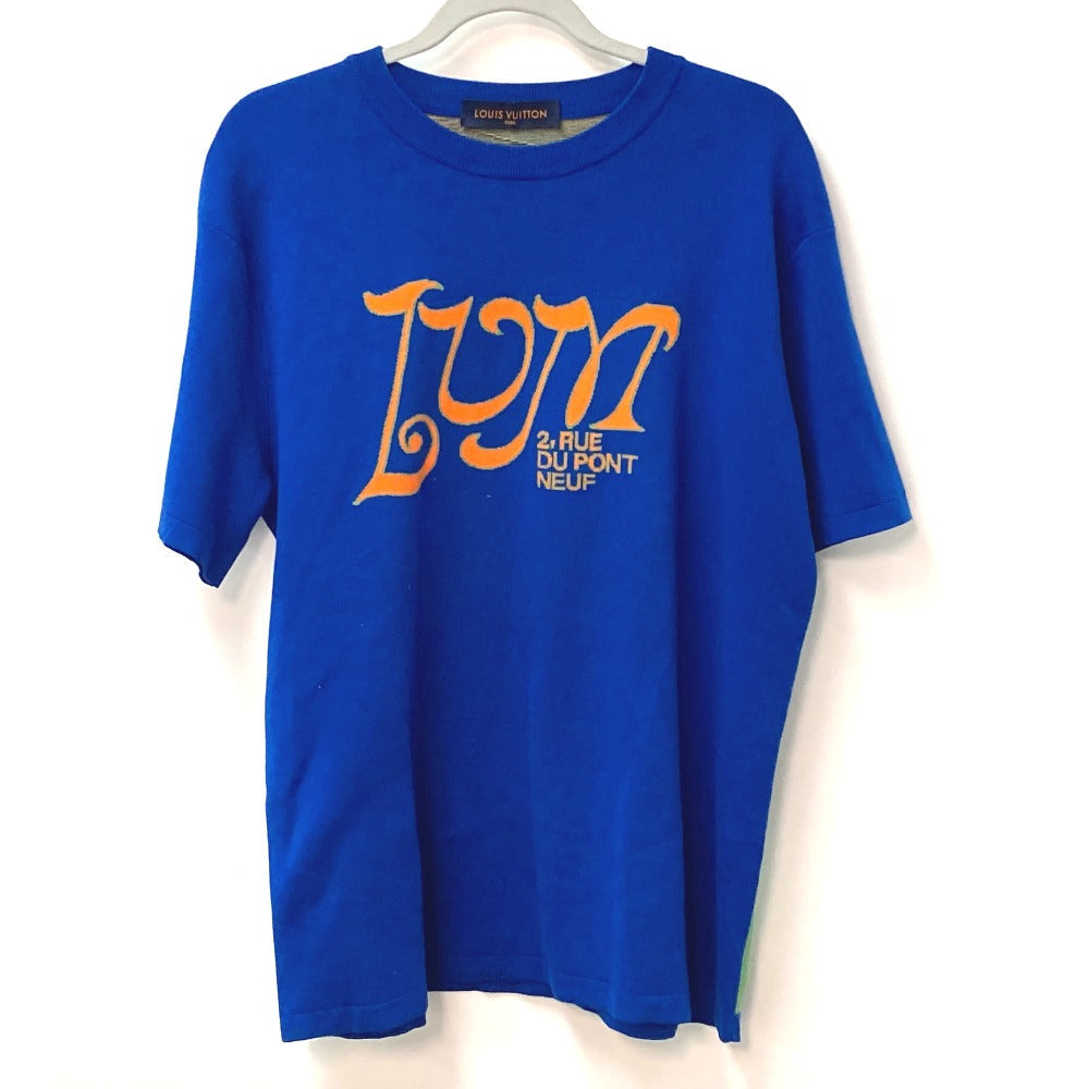 LOUIS VUITTON Short sleeve T-shirt Model number unknown cotton blue 21Stainless Steel LVM Intarsia Crewneck Knit mens L