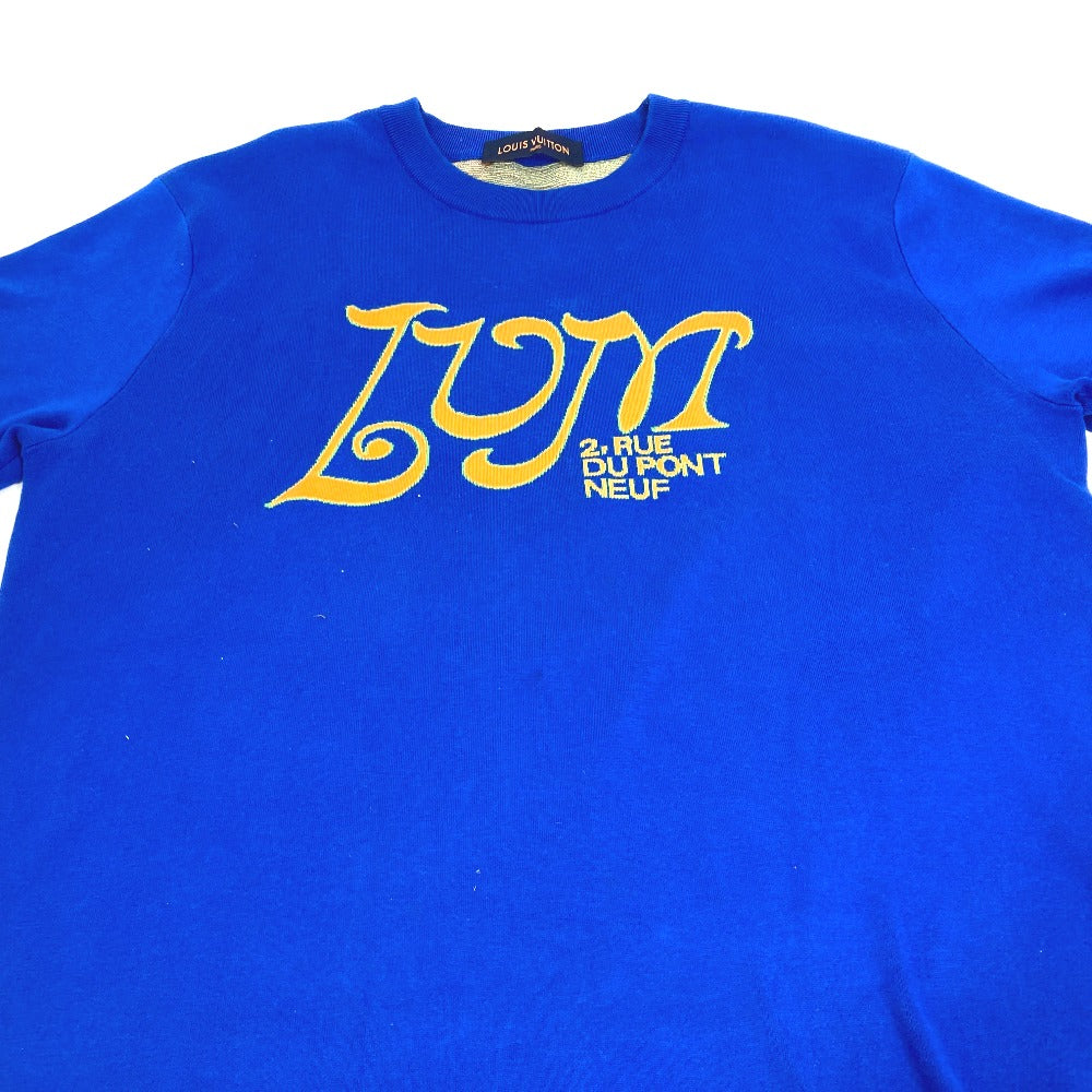 LOUIS VUITTON Short sleeve T-shirt Model number unknown cotton blue 21Stainless Steel LVM Intarsia Crewneck Knit mens L
