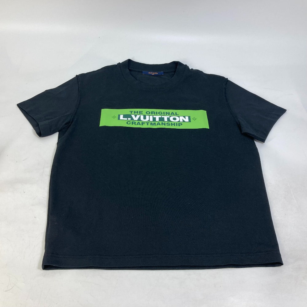LOUIS VUITTON Short sleeve T-shirt pattern number unknown cotton black Pleated mens M