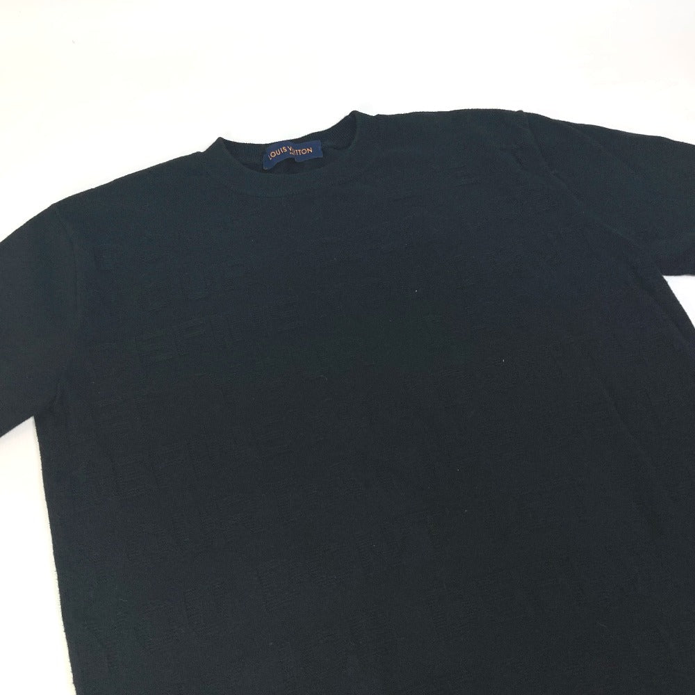LOUIS VUITTON Short sleeve T-shirt Cotton, Silk black Virgil Abloh knit letter T-shirt mens S