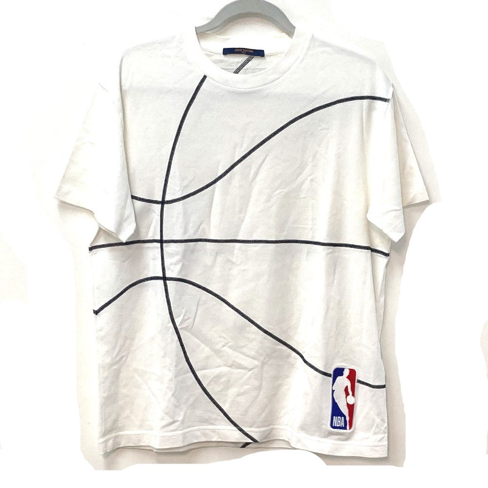 LOUIS VUITTON Short sleeve T-shirt pattern number unknown cotton white LVxNBA embroidery detail mens M