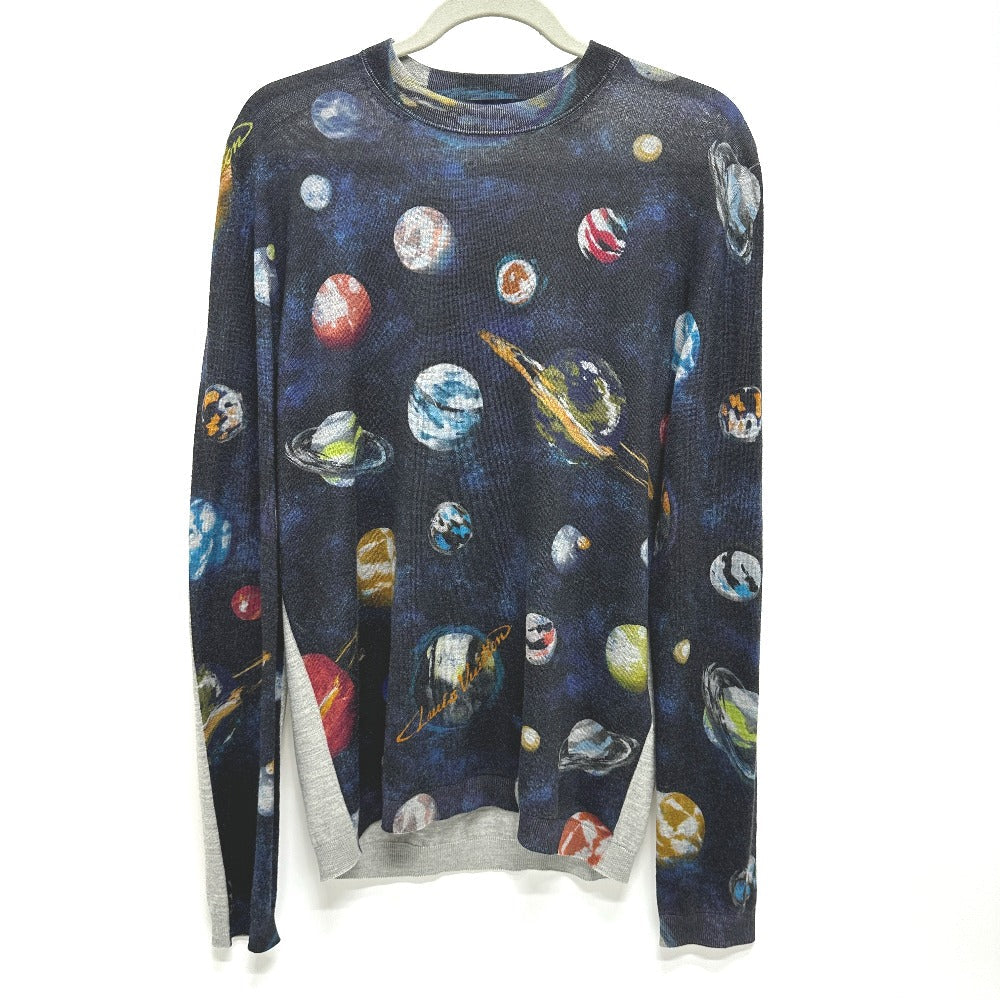 LOUIS VUITTON sweater RM191M wool blue Galaxy Planet print mens XL