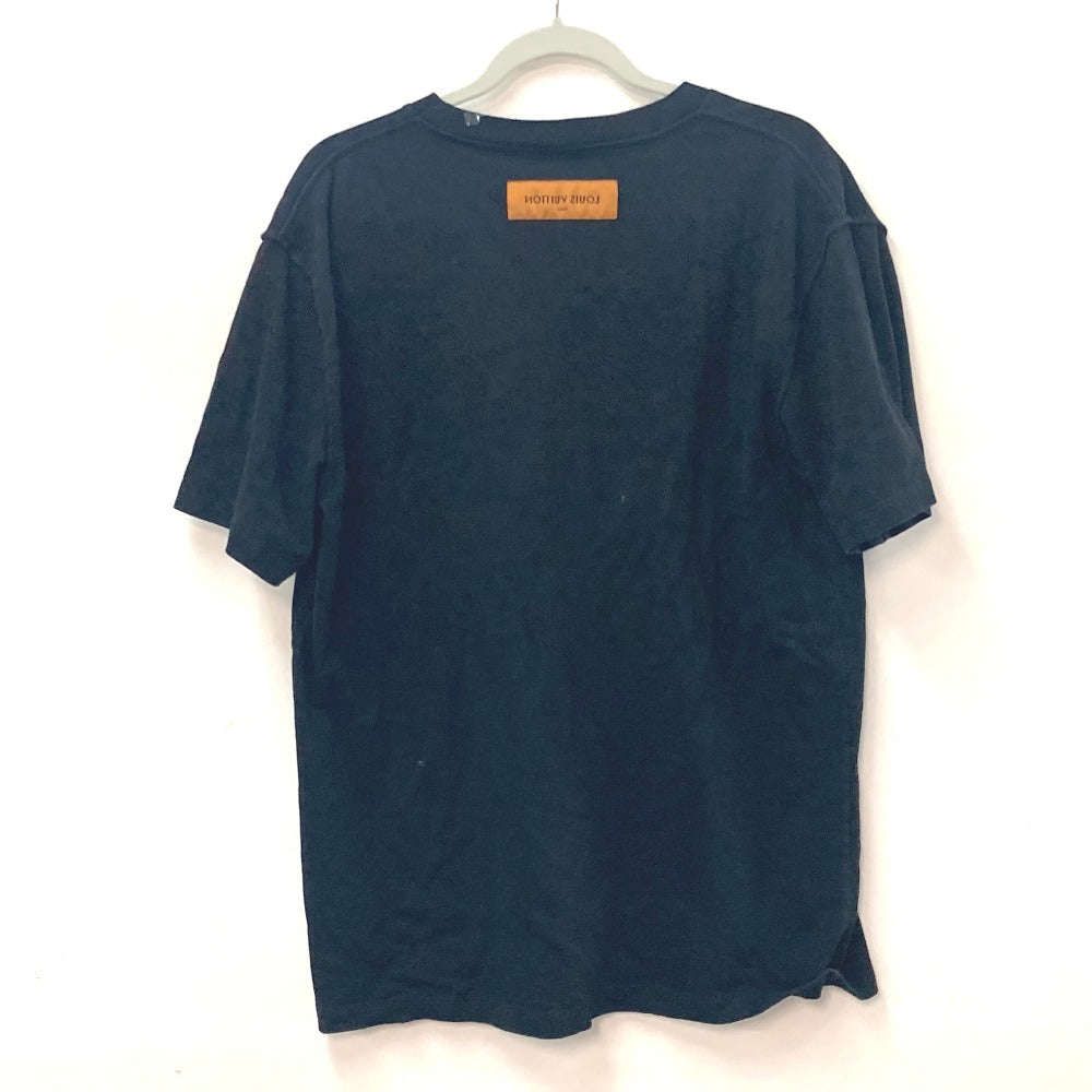 LOUIS VUITTON Short sleeve T-shirt cotton black LV spread embroidery mens XL
