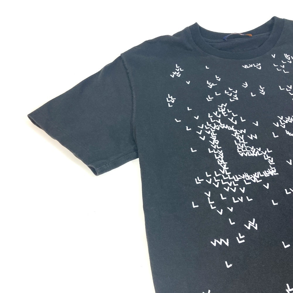 LOUIS VUITTON Short sleeve T-shirt cotton black LV spread embroidery mens XL