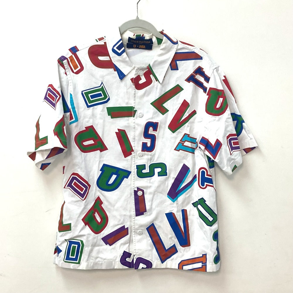 LOUIS VUITTON Short sleeve shirt cotton white NBA collaboration NBA Basketball Letter Overshirt M