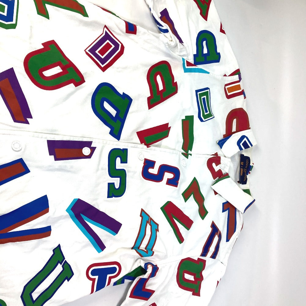 LOUIS VUITTON Short sleeve shirt cotton white NBA collaboration NBA Basketball Letter Overshirt M