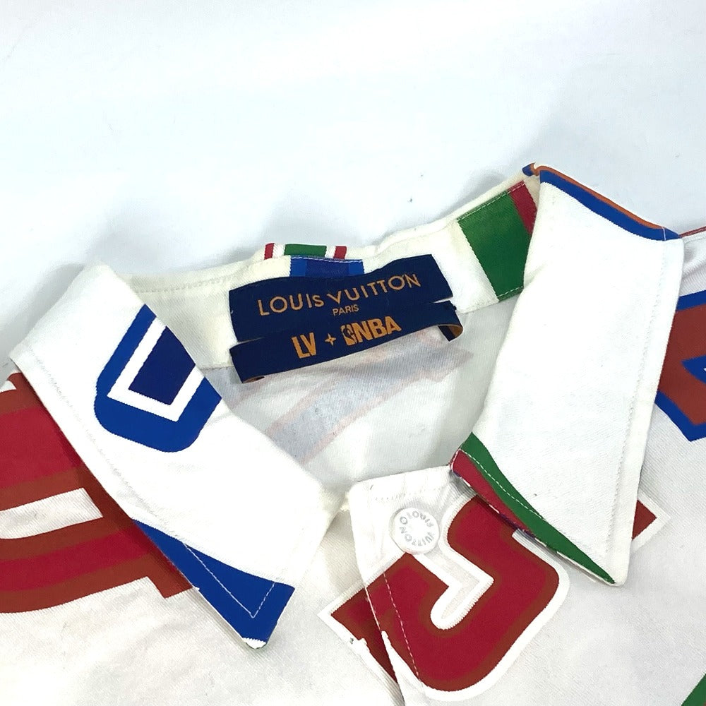 LOUIS VUITTON Short sleeve shirt cotton white NBA collaboration NBA Basketball Letter Overshirt M