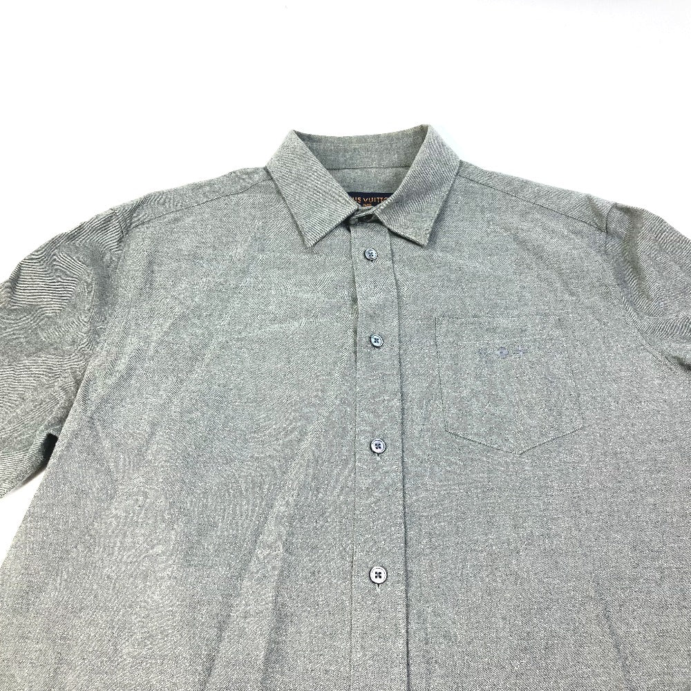 LOUIS VUITTON Long sleeve shirt cotton gray With collar flannel shirt mens L