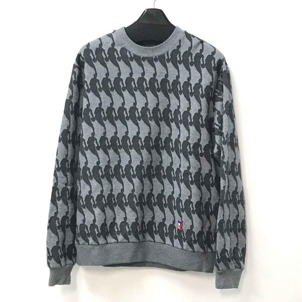 LOUIS VUITTON sweater cotton gray NBA jacquard sweat mens S