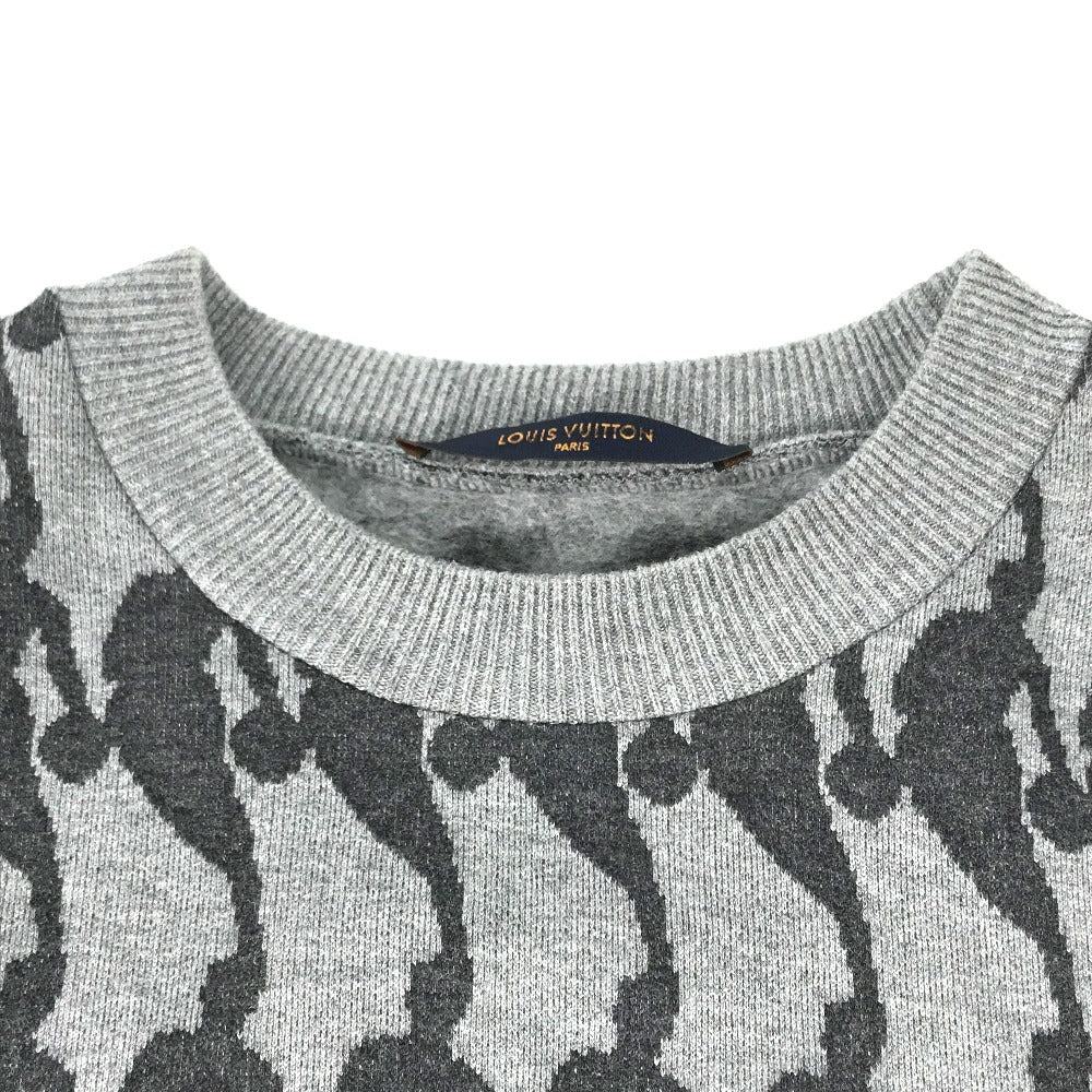 LOUIS VUITTON sweater cotton gray NBA jacquard sweat mens S