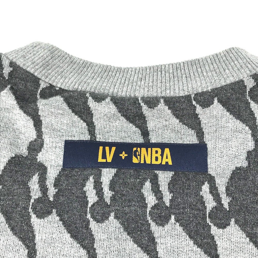 LOUIS VUITTON sweater cotton gray NBA jacquard sweat mens S