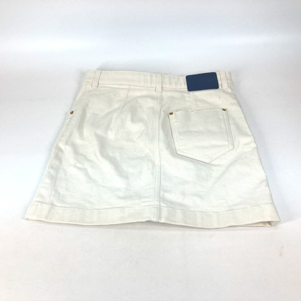 LOUIS VUITTON skirt Cotton, Polyurethane white Monogrammed pocket Women 36