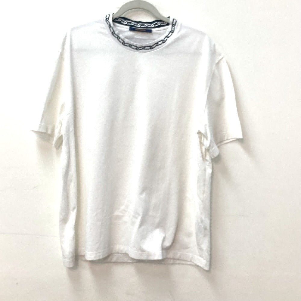 LOUIS VUITTON Short sleeve T-shirt cotton white Chain Design Women XXL