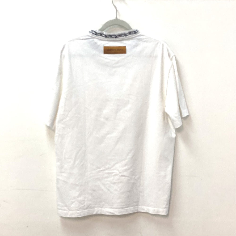 LOUIS VUITTON Short sleeve T-shirt cotton white Chain Design Women XXL