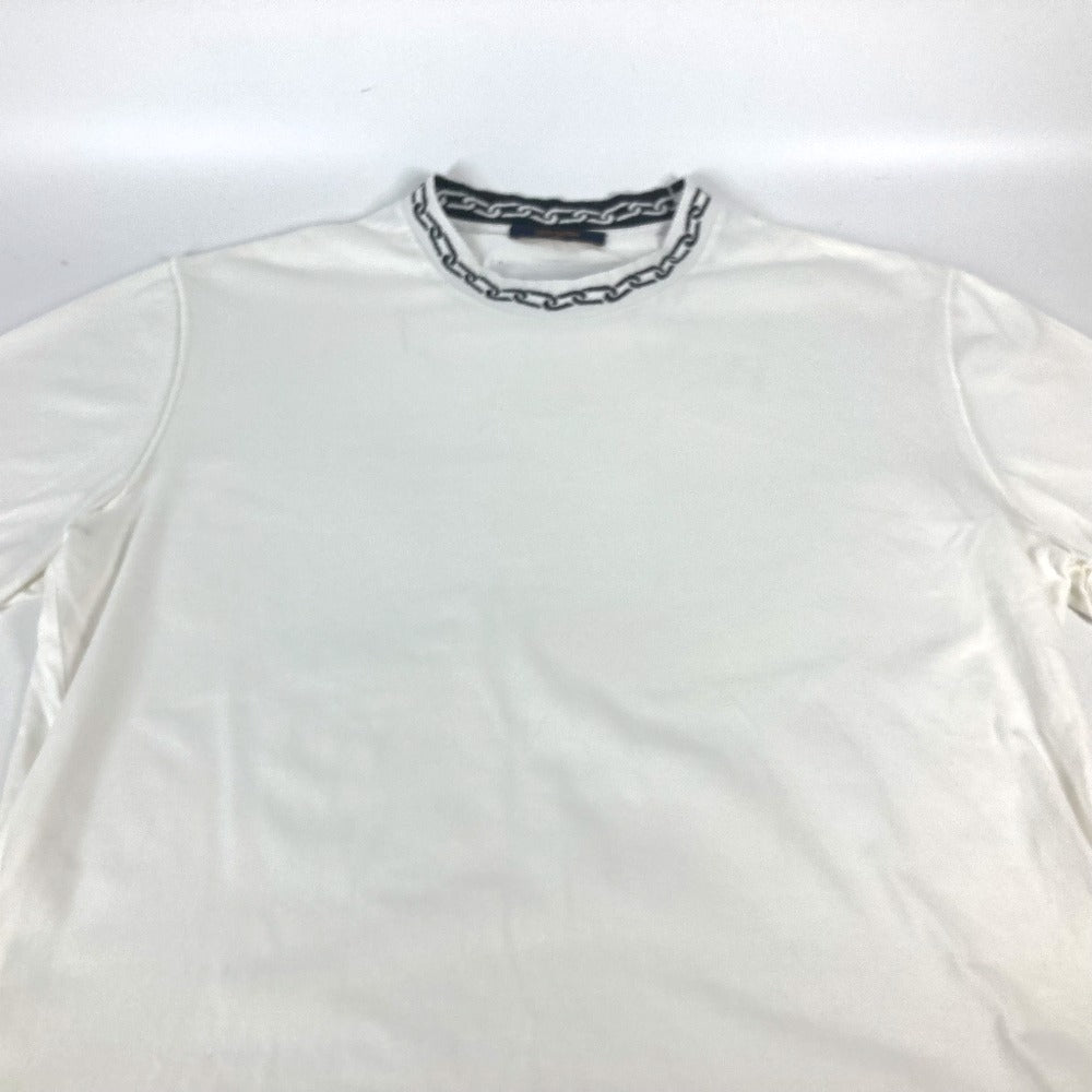 LOUIS VUITTON Short sleeve T-shirt cotton white Chain Design Women XXL