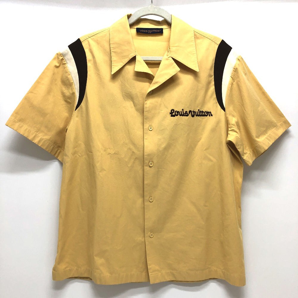 LOUIS VUITTON Short sleeve shirt 1AFQ16 cotton beige Embroidered short sleeve cotton bowling shirt mens M