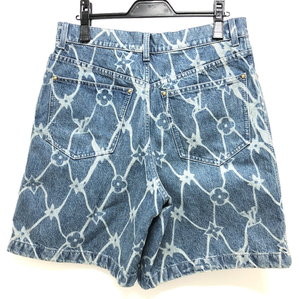 LOUIS VUITTON Denim pants 1AFQFD denim blue monogram print denim shorts mens 28