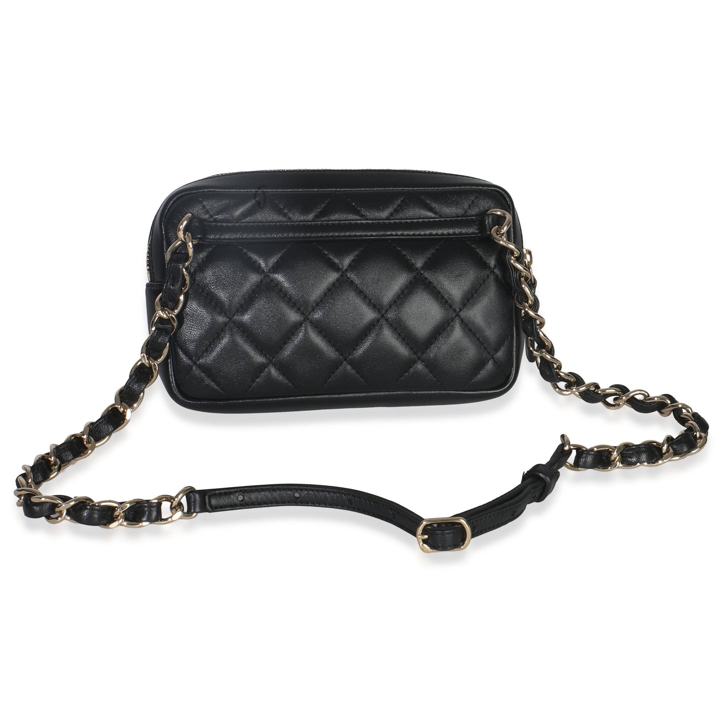 Chanel Black Quilted Lambskin Front Pocket Belt Bag