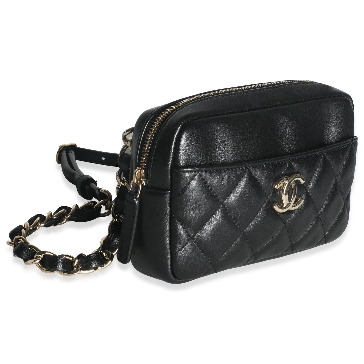 Chanel Black Quilted Lambskin Front Pocket Belt Bag