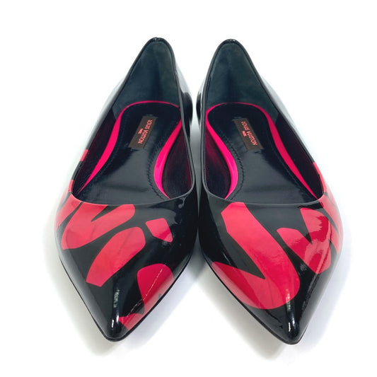 LOUIS VUITTON Leather shoes Patent leather Black x pink Pumps Petanko Monogram graffiti Women 34