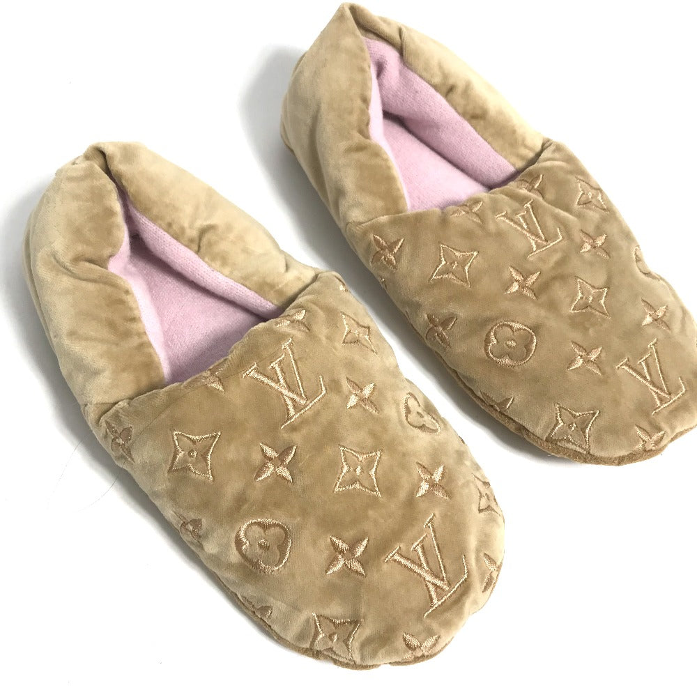 LOUIS VUITTON Other shoes velvet beige Dreamy line Monogrammed room shoes Women 36