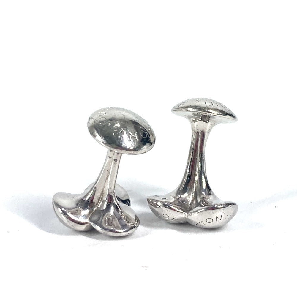 LOUIS VUITTON cuffs metal Silver Buton de Manchette Flower mens