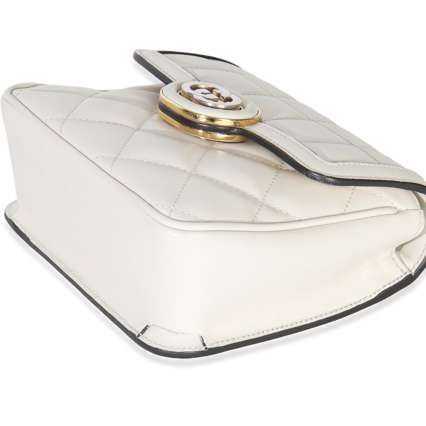 Gucci White Quilted Calfskin Mini Deco Chain Bag