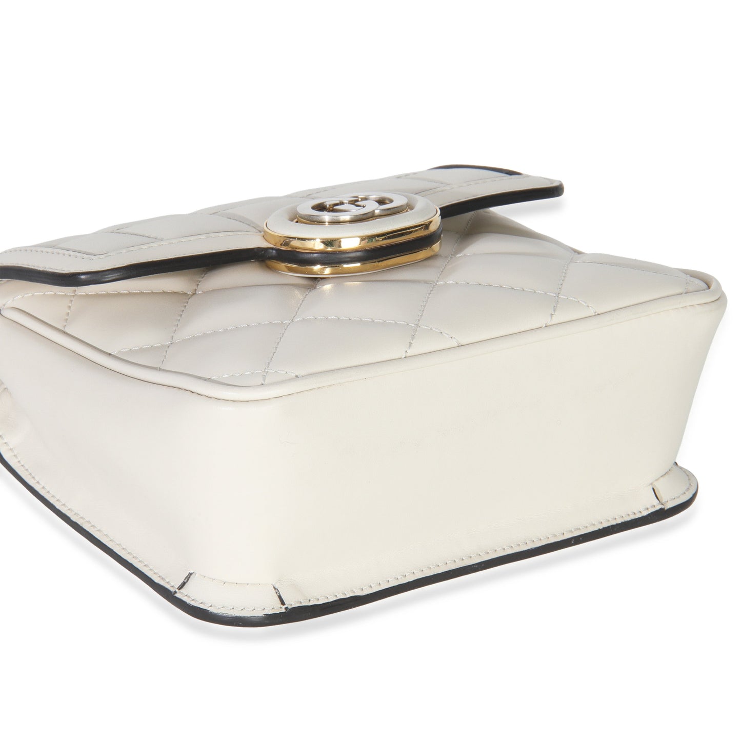 Gucci White Quilted Calfskin Mini Deco Chain Bag