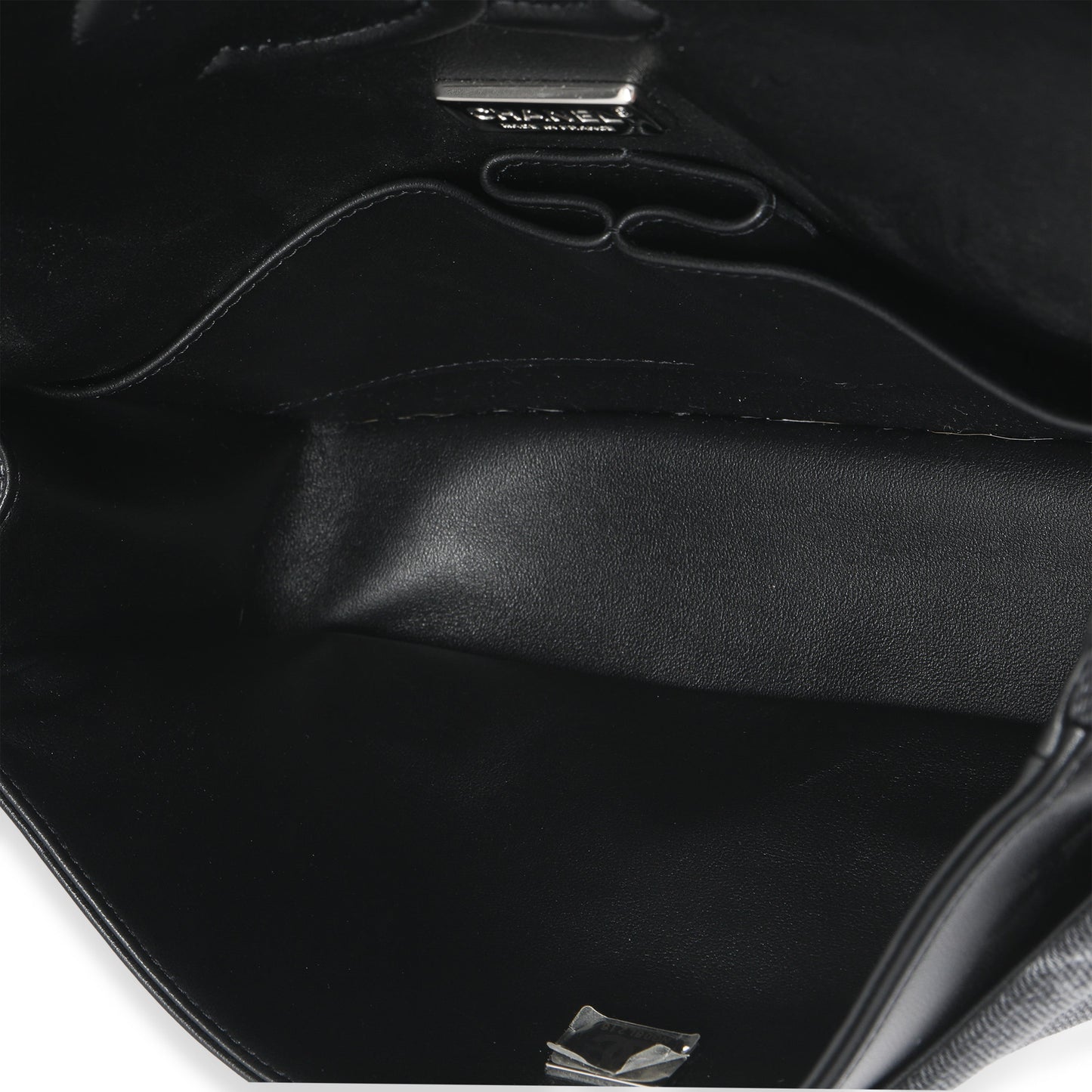 Chanel Black Denim Sequin CC Medium Classic Double Flap Bag