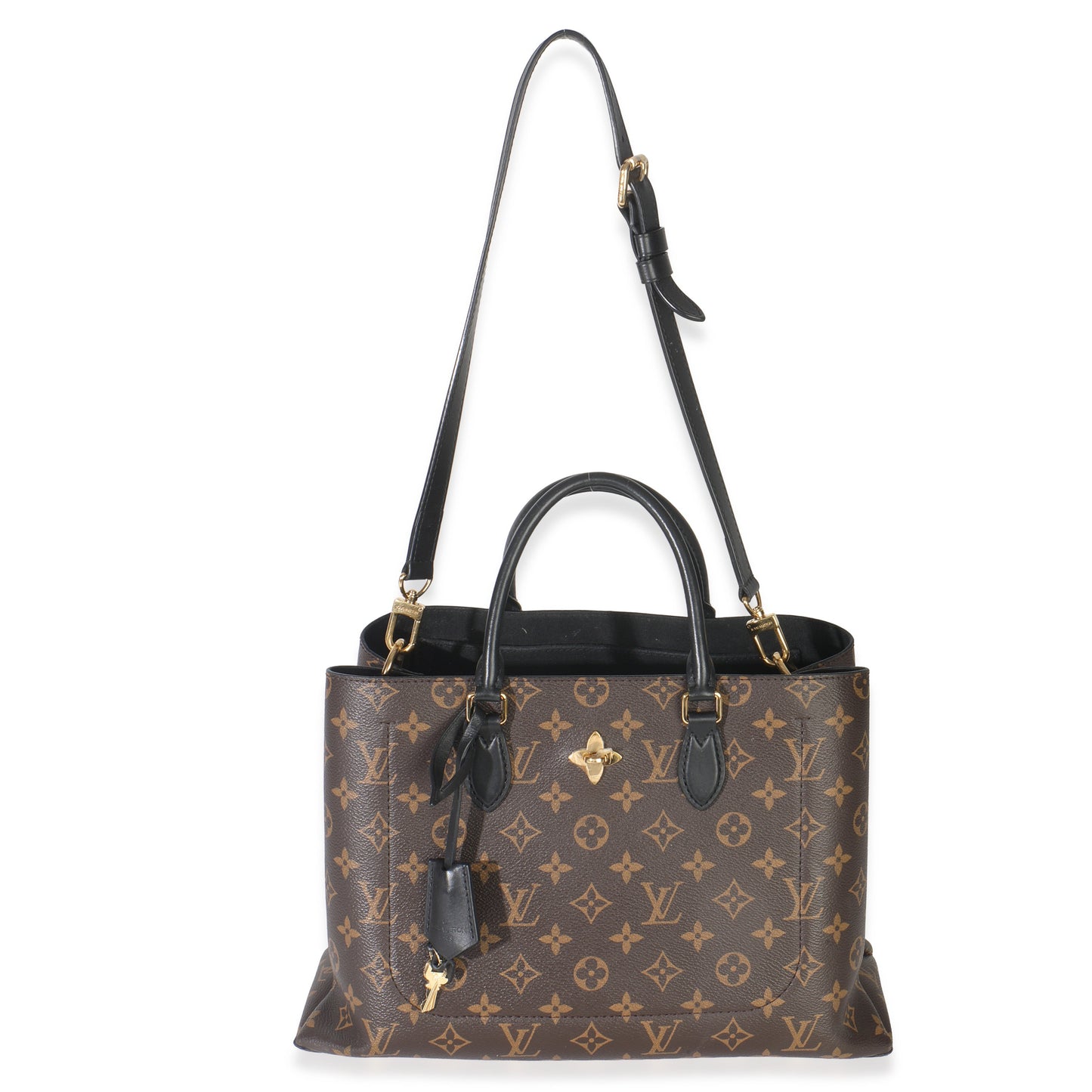 Louis Vuitton Black Monogram Canvas Flower Tote