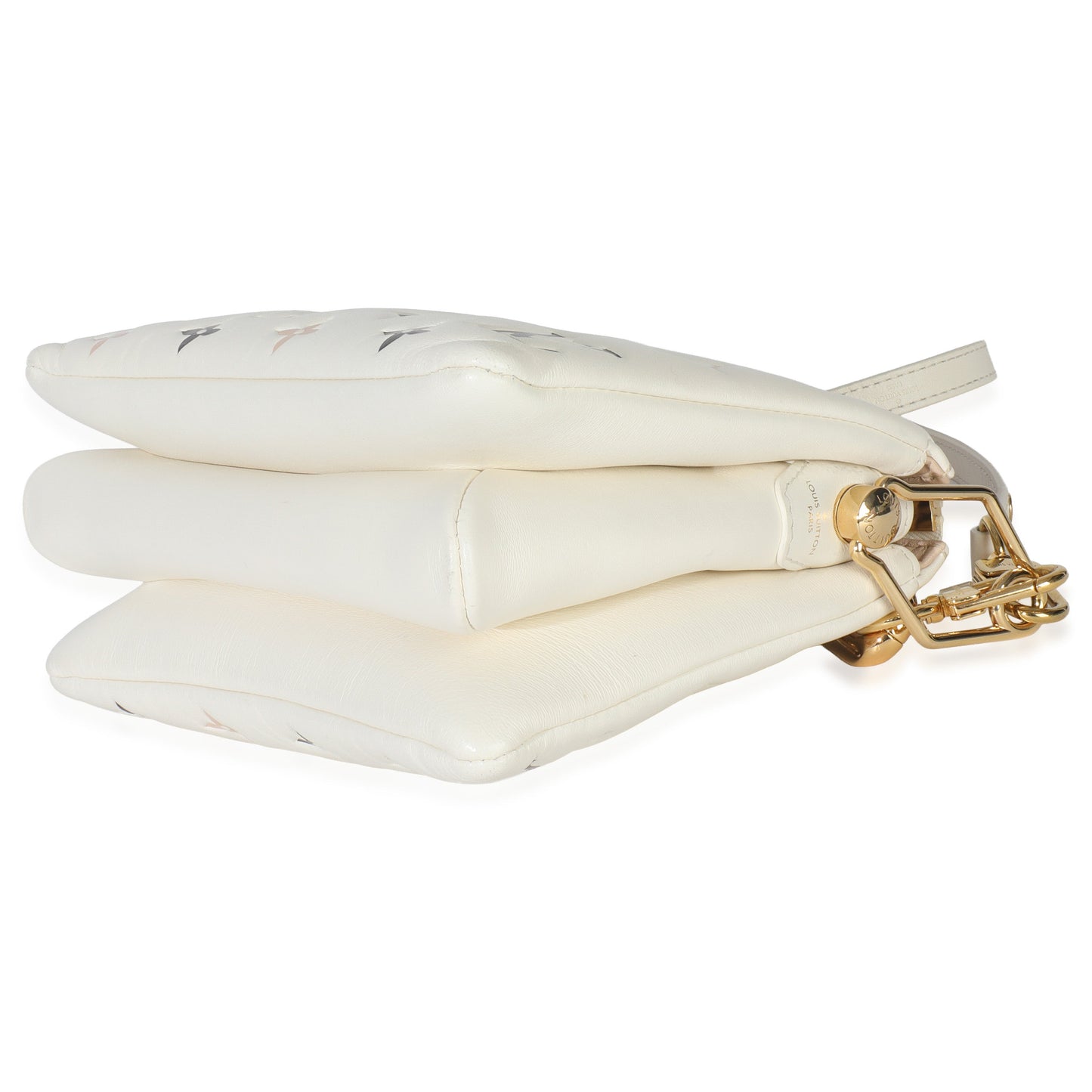 Louis Vuitton Beige Lambskin Embossed Monogram Tricolor By The Pool Coussin BB