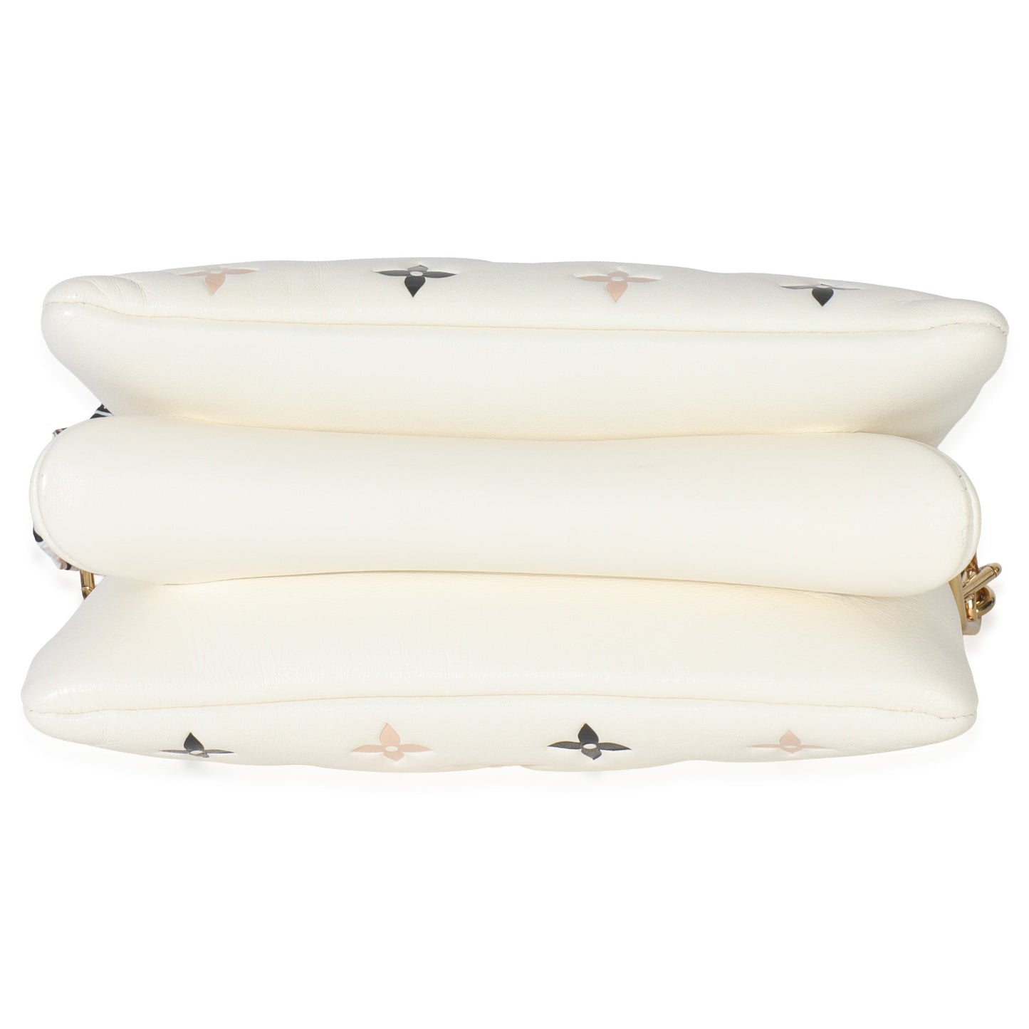 Louis Vuitton Beige Lambskin Embossed Monogram Tricolor By The Pool Coussin BB