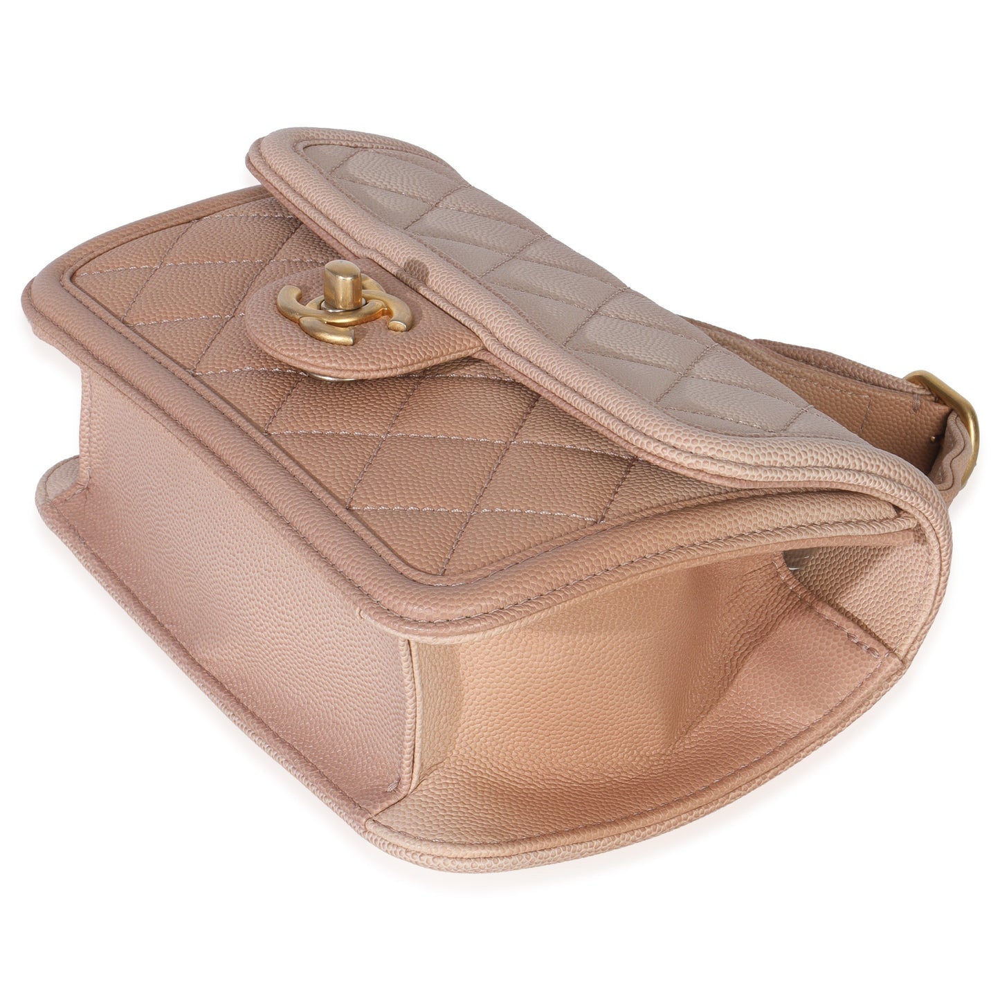 Chanel Beige Quilted Ombre Caviar Small Sunset On The Sea Belt Bag